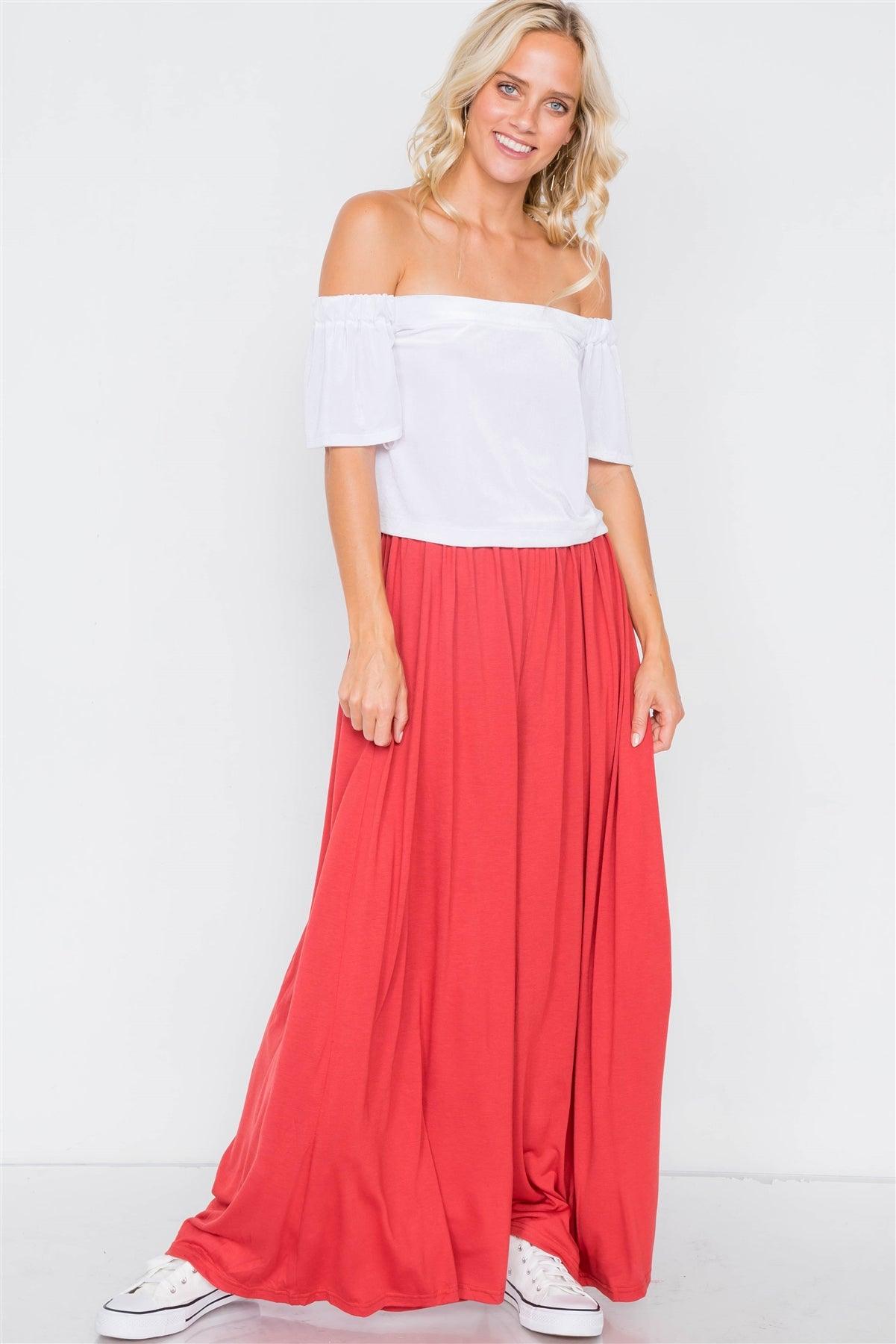 Light Brick Wide Leg Maxi Hipster High Waist Pant /3-2-1