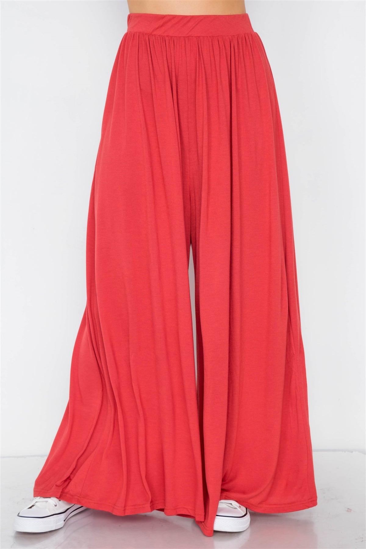 Light Brick Wide Leg Maxi Hipster High Waist Pant /3-2-1