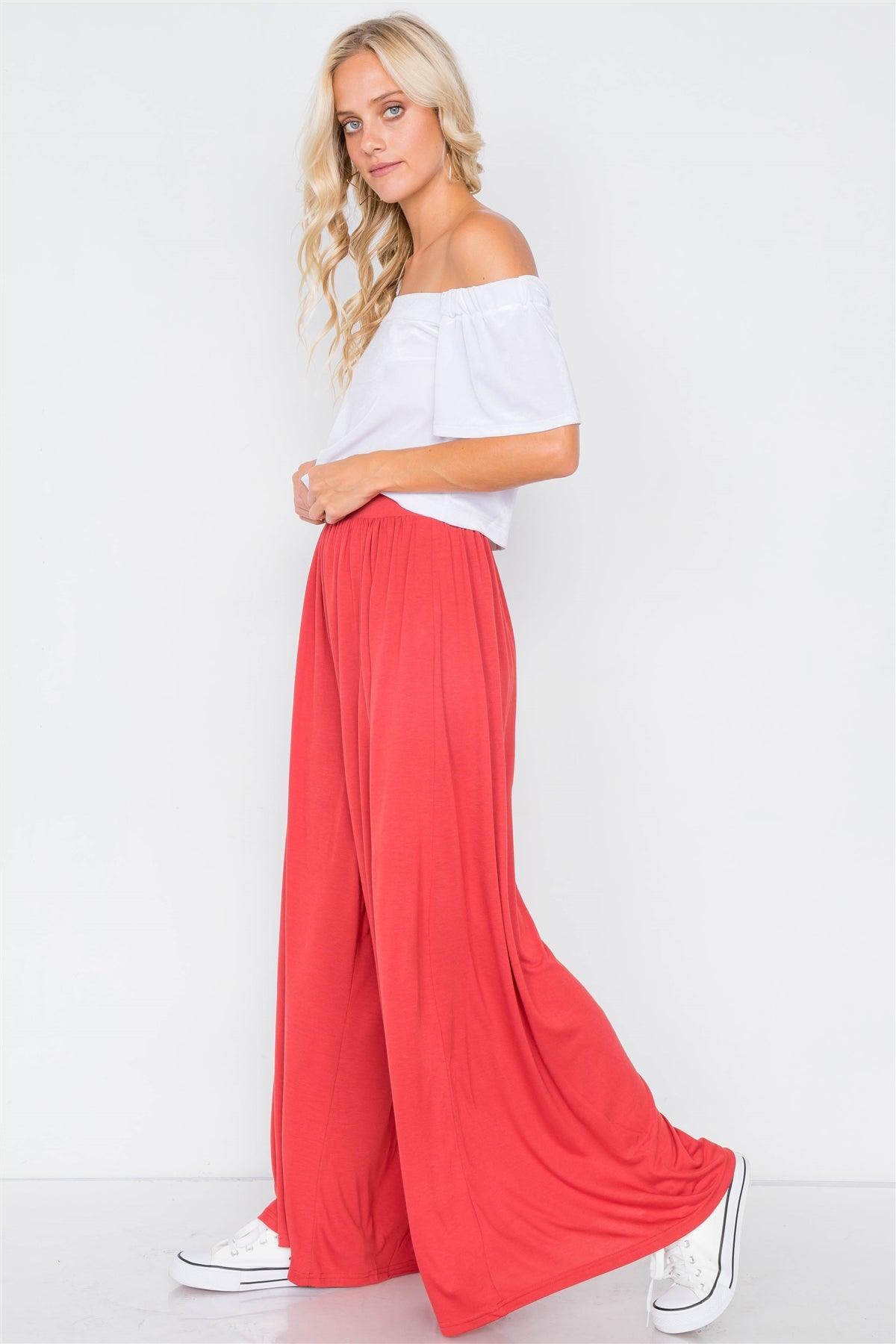 Light Brick Wide Leg Maxi Hipster High Waist Pant /3-2-1