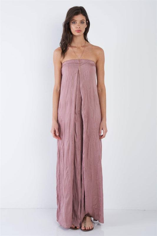 Wood Rose Sleeveless Wide Leg Relaxed Fit Jumpsuit  /2-2-1