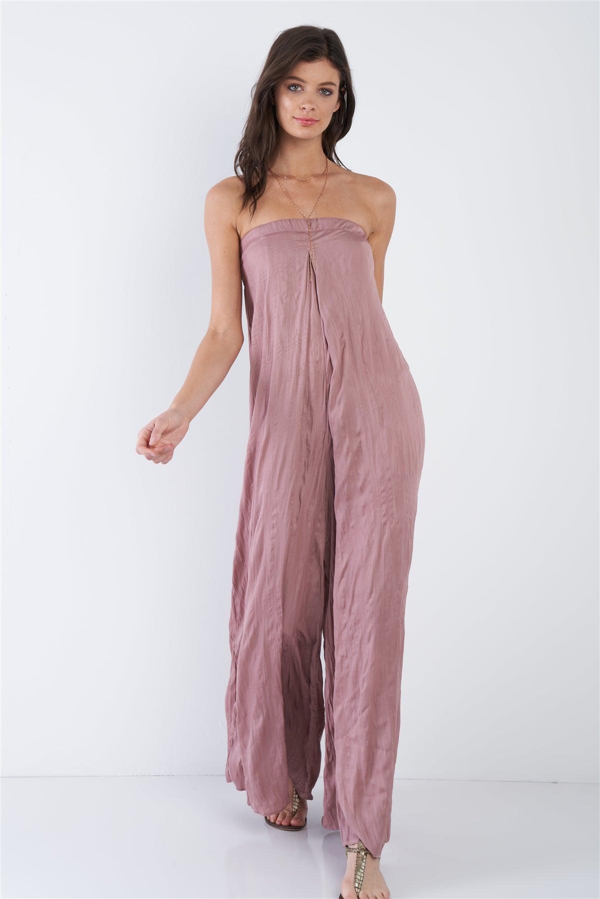 Wood Rose Sleeveless Wide Leg Relaxed Fit Jumpsuit  /2-2-1