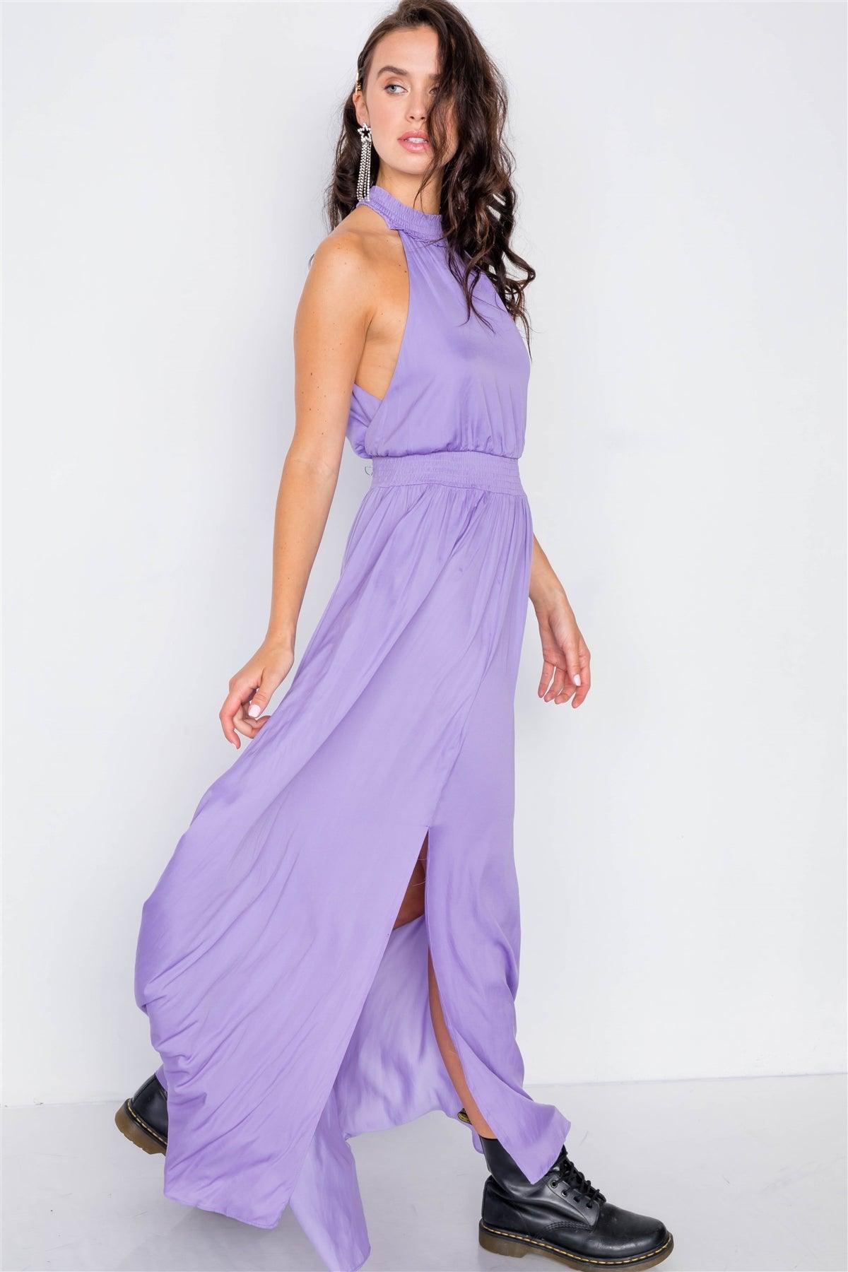 Halter Lavender Slit Maxi Dress /3-2-1