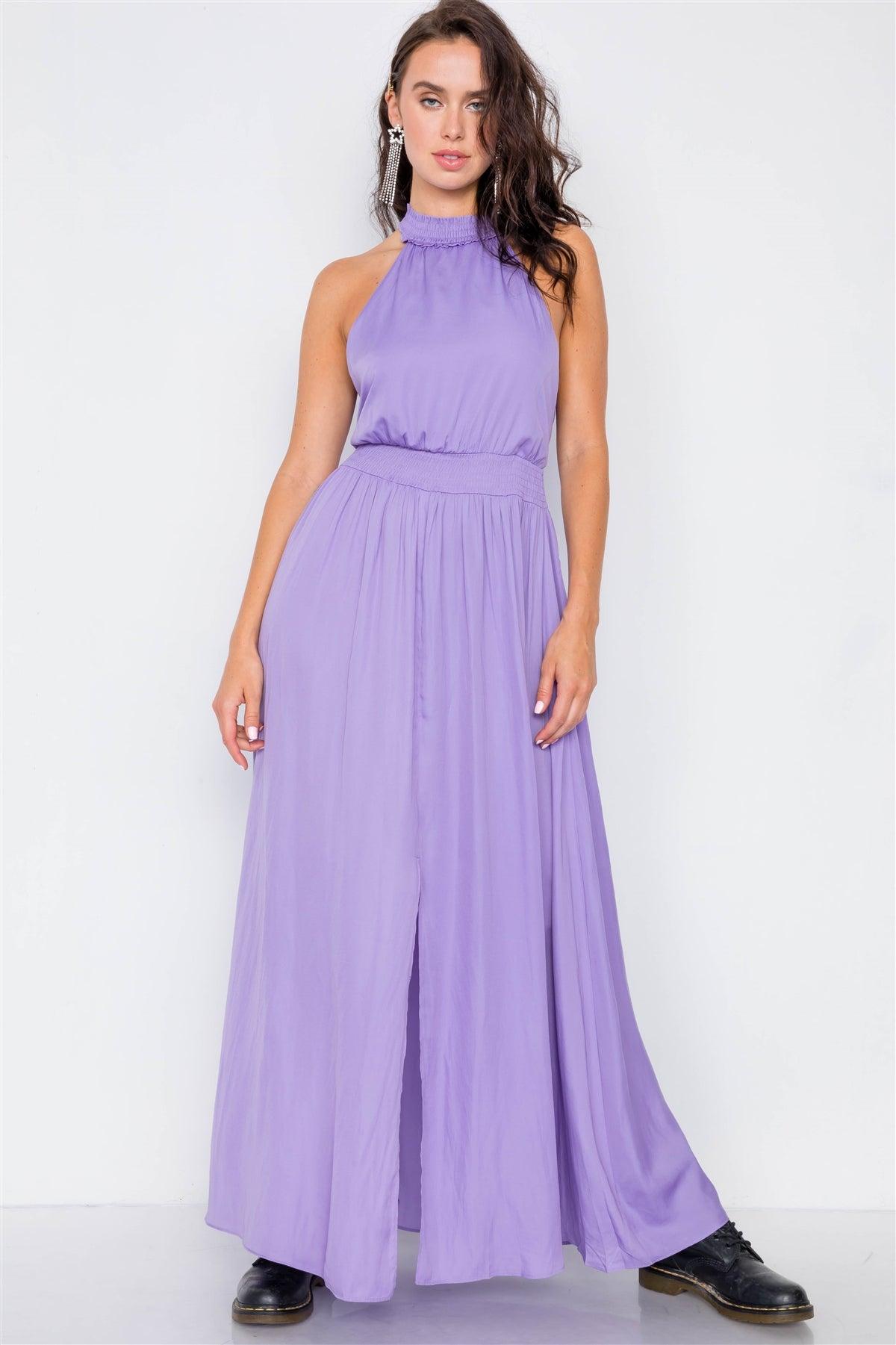 Halter Lavender Slit Maxi Dress /3-2-1