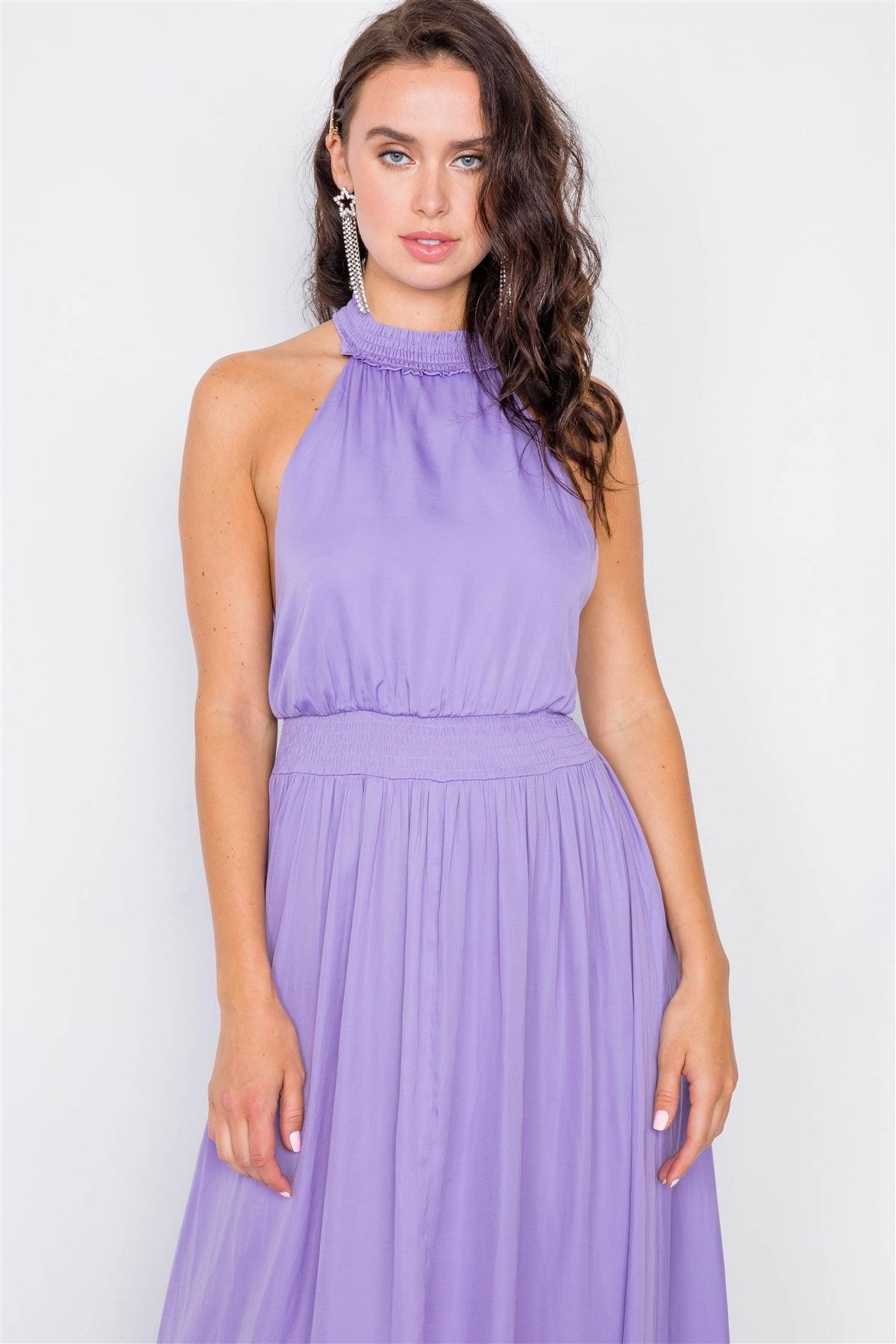 Halter Lavender Slit Maxi Dress /3-2-1