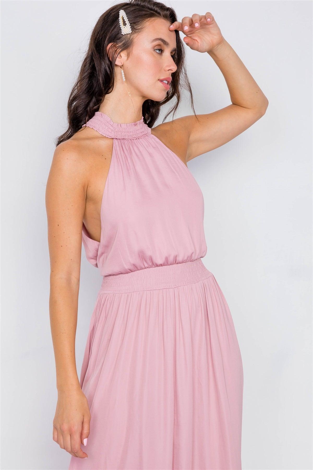 Halter Mauve Slit Maxi Dress /3-2-1