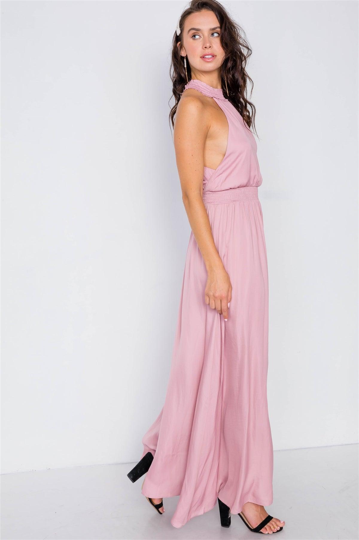 Halter Mauve Slit Maxi Dress /3-2-1