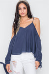 Denim Blue Cold Shoulder Cami Top /1-2-2-2-1