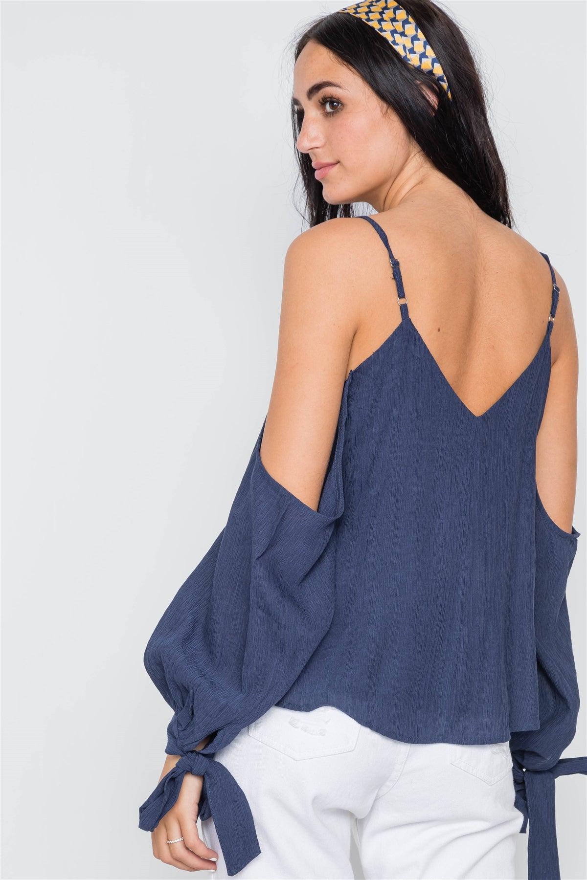 Denim Blue Cold Shoulder Cami Top /1-2-2-2-1