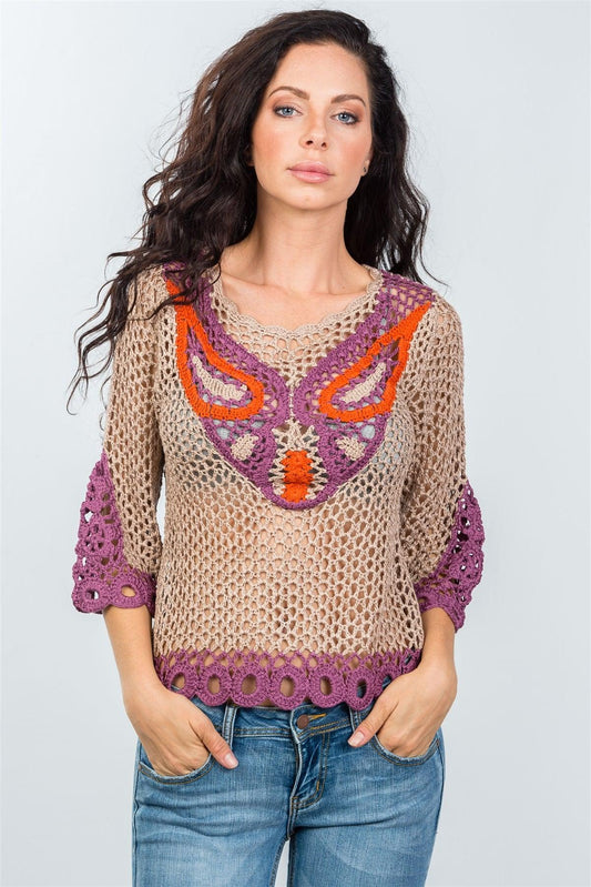 Bohemian Mocha Knitted Top /3-3