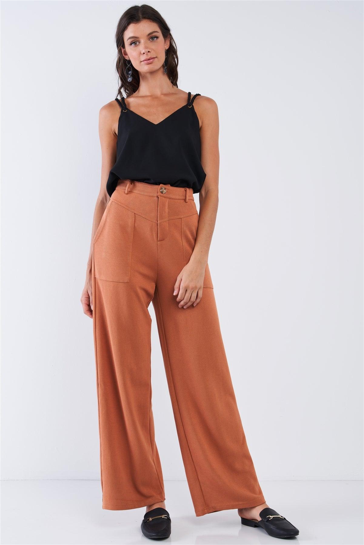 High Waisted Stretchy High Quality Casual Pant Relaxed Fit Camel Pant /3-2-1