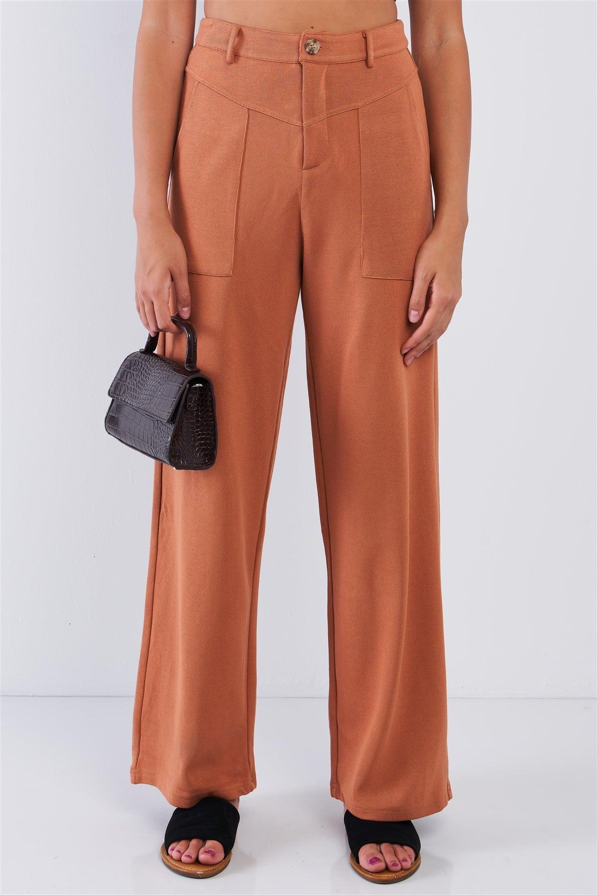 High Waisted Stretchy High Quality Casual Pant Relaxed Fit Camel Pant /3-2-1