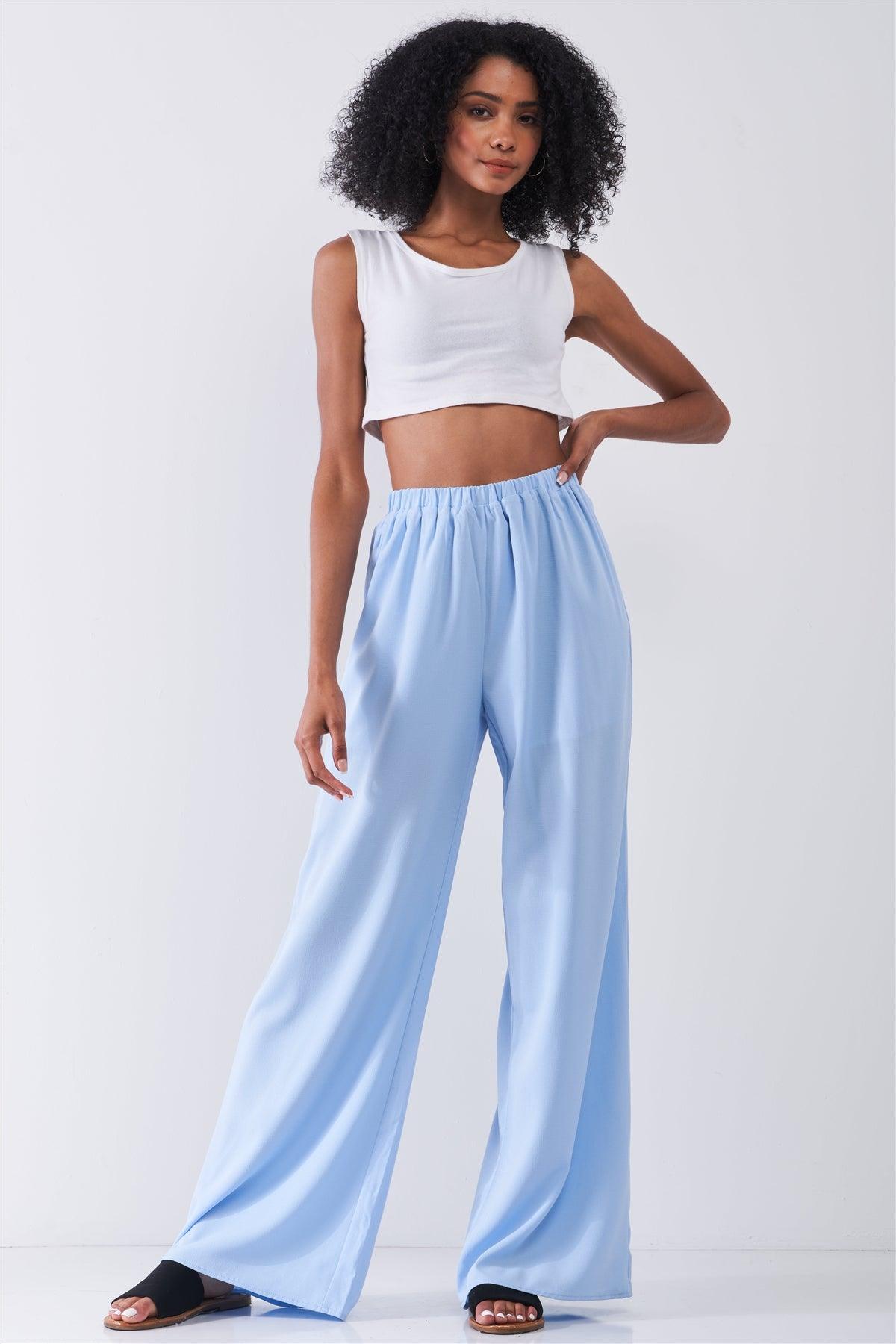 Endless Summer Sky Blue High Waist Flowy Wide Leg Pants /1-1-2-2-1