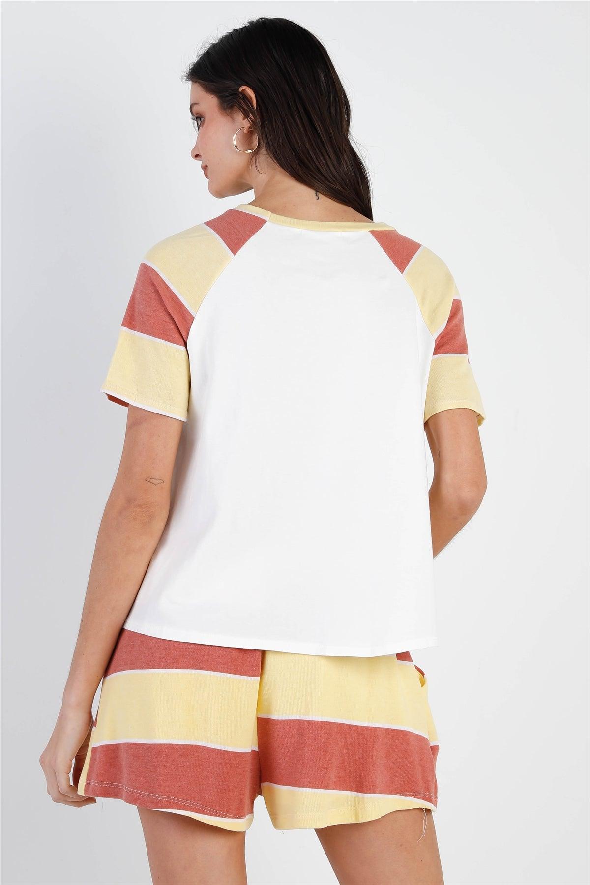 Rust & Yellow Stripe Shorts /2-2-2