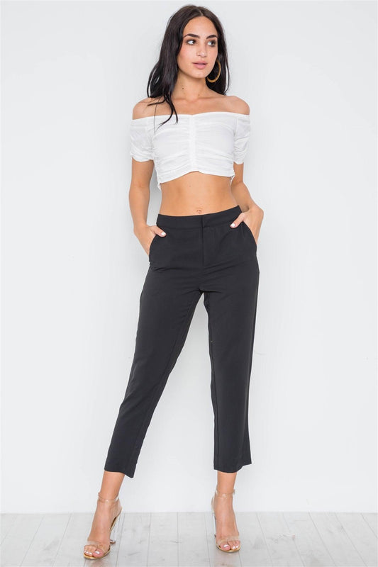 Black Mid-Rise Skinny Leg Pants /3-2-1