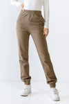 Olive Two Pocket Elasticized High Waist Jogger Pants M-L/2-2