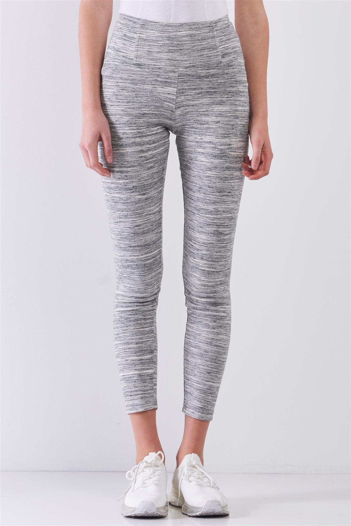 Heather Grey Basic High Waist Fit Yoga Stretchy Legging Pants /1-1-2-2