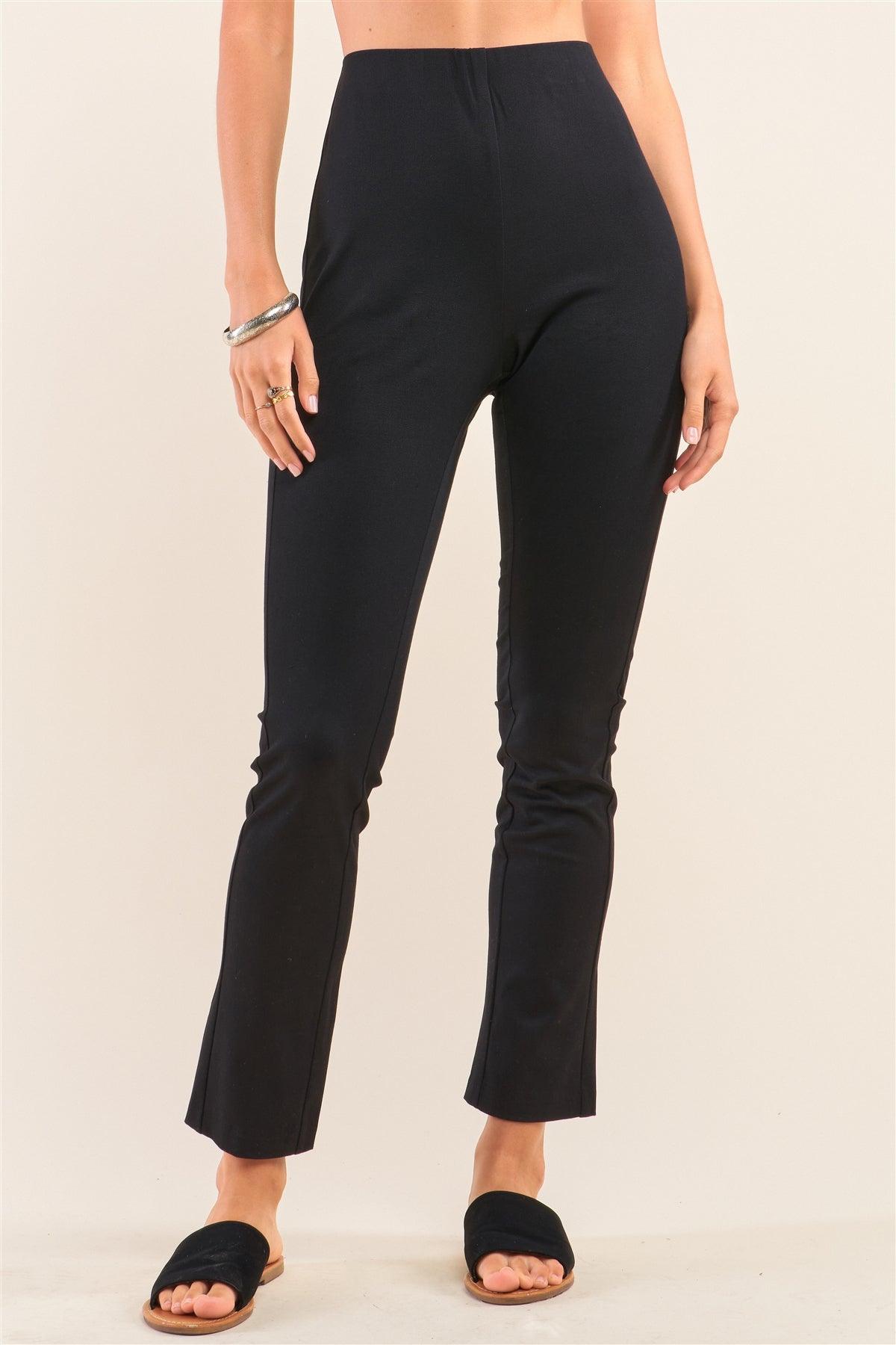 Black High Waist Fitted Ankle Length Pants /1-2-1