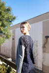 Grey & Navy Crochet Lace Combo Long Sleeve Round Neck Sweatshirt Top /3-2-1