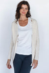 Ivy-Ecru Open Front Cable-Knit Long Sleeve Cardigan /2-2-2