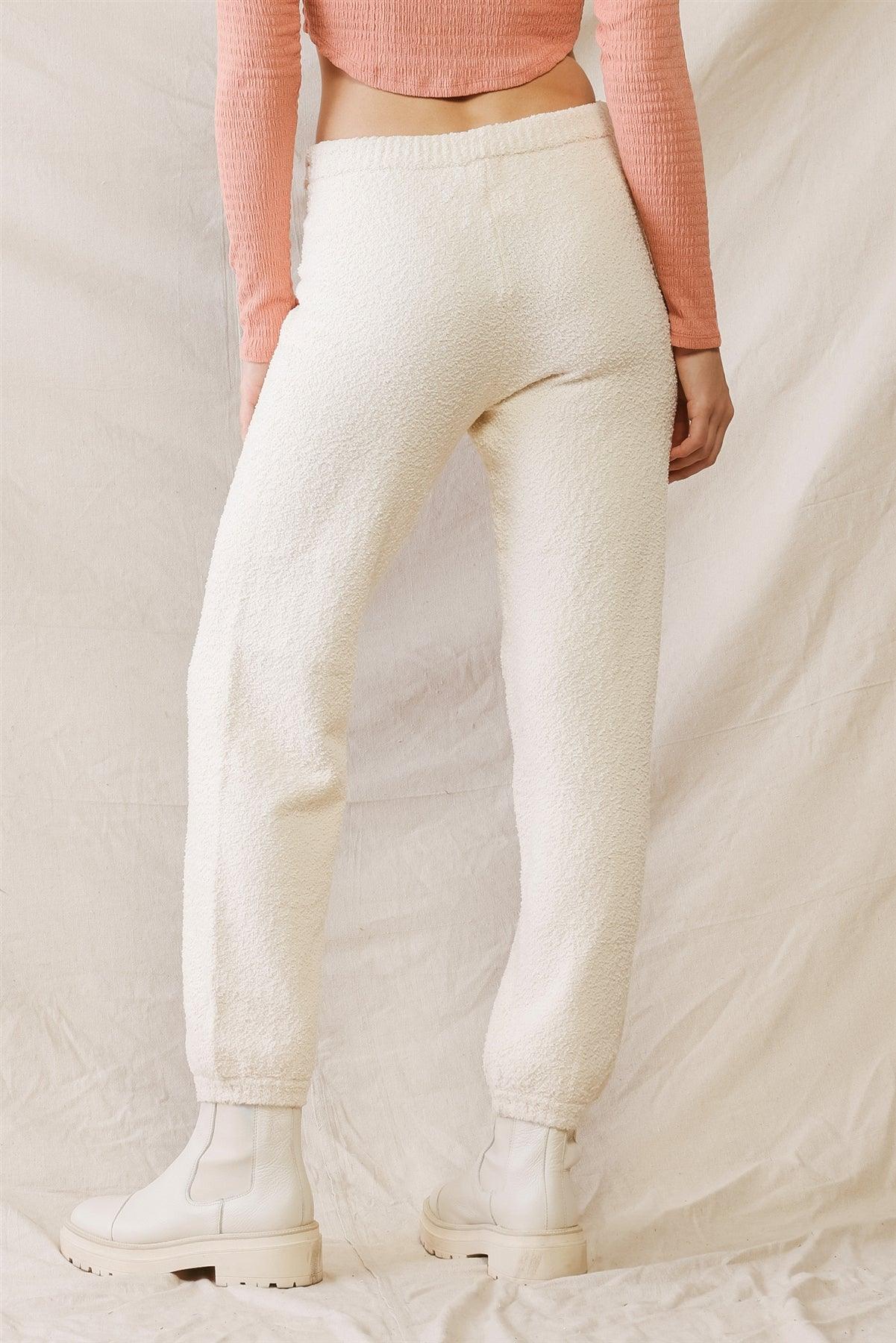 Cream Soft To Touch Elasticized Waist Pants /3-2-1