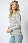 Black & Cream Stripe Long Sleeve Top /1-1-1