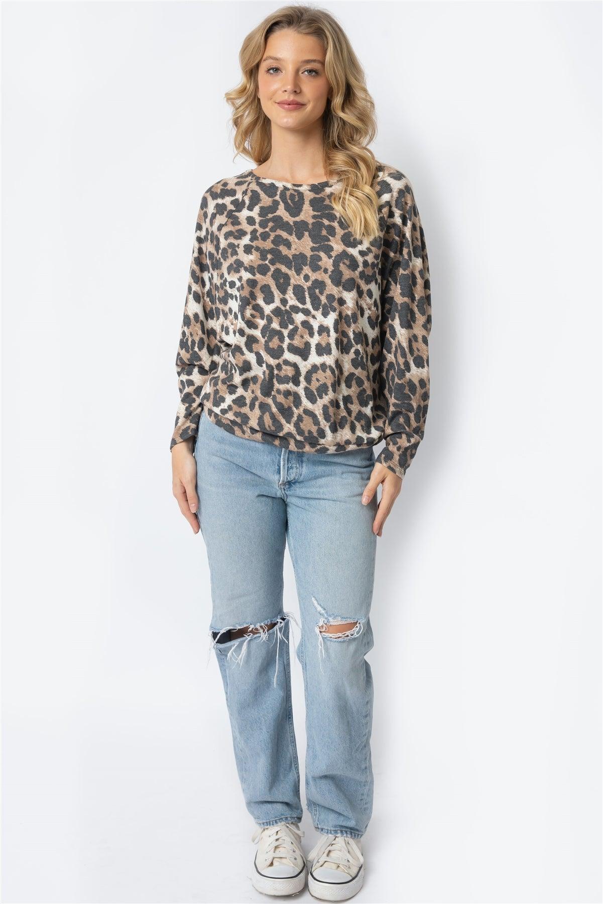 Waffle knit dolman sales top