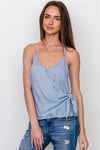 Blue Sleeveless Side Tie Top /3-2-1