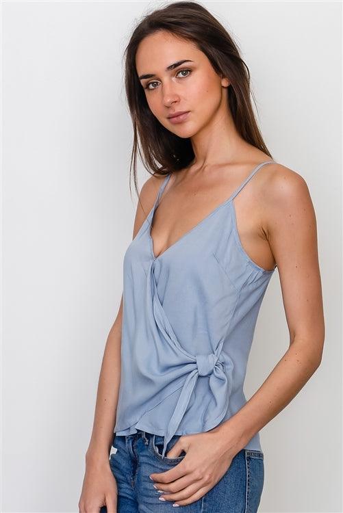 Blue Sleeveless Side Tie Top /3-2-1